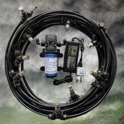 H02 Electric Sprayer Mini Pump 12V 60W Outdoor Water Misting Fog Machine For Flower Plant Greenhouse Cooling Humidification Kits