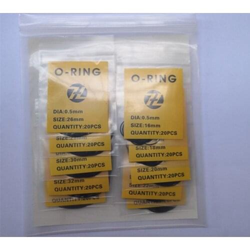 Repair tools watch cover waterproof ring 0.6 thickness diameter 16-34 ten sizes a total of 200