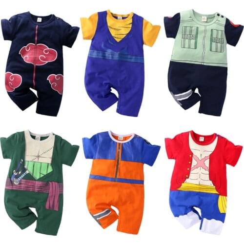 New fashion Baby Boy Anime Clothes Newborn Rompers Cotton Infant Clothing Jumpsuits Baby Short Sleeve Cartoon Bebes