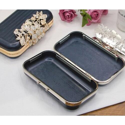 18X10 cm metal box clutches Frame with black plastic purse frame obag handles diy bag parts drop ship metal Frame Purses Wallet