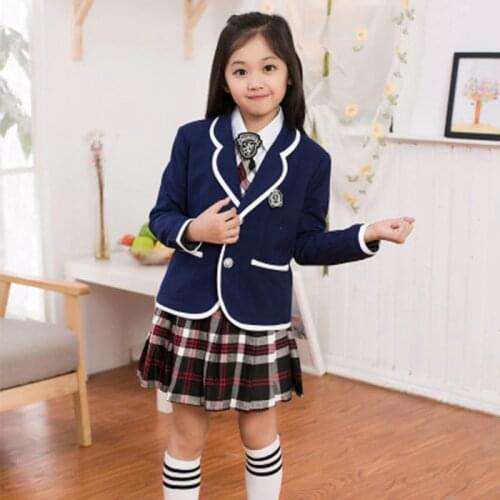 New Autumn uniform school Children suits boys and girls school uniforms jacket student british style suit