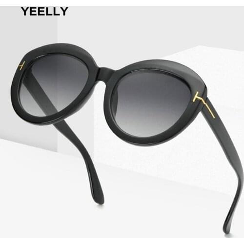 New Fashion Unisex T Letter Sunglasses Trend Versatile Round Frame Glasses Shopping Eyewear Travel Anti-glare Eyeglass 9018