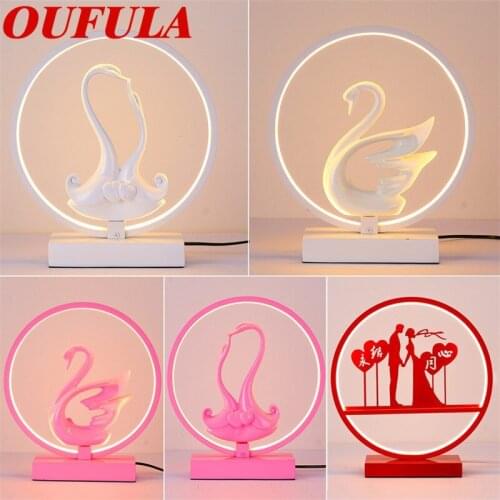 OUFULA Art Table Lamp Resin Contemporary Creative Decoration LED For Foyer Living Room Bed Room Office Hotel