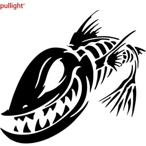 Fish Skeleton Skull Fishing Monster Car Window Vinyl Decal Sticker Funny Motorcycle SUVs Bumper Car Window Stickers