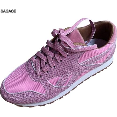 SAGACE Womens Fashion Casual Breathable Bling Lace Up Sport Running Shoes Sneakers Lightweight Sneakers Running Shoes Outdoor