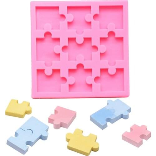 Puzzle Piece Mold Silicone Puzzle Crayons Maker Mold Silicone Mould DIY Jewelry Pendant Making Art Craft Tools