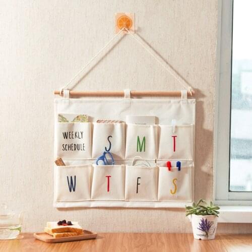 Cute Wall Hanging Storage Bag Linen Clothes Organizer Closet Storage Bag Children Room Organizer Pouch Home