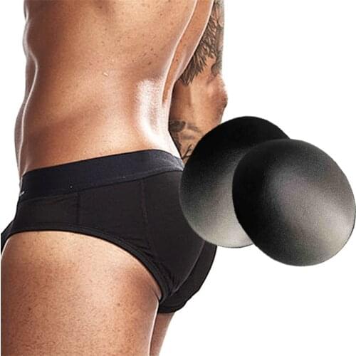 1Pair Men Hip Shaper Padded Butt Pads Breathable Sponge Push Up Foam Cup Sexy Hip Enhancer Underwear Cushion Butt Lifter Panties