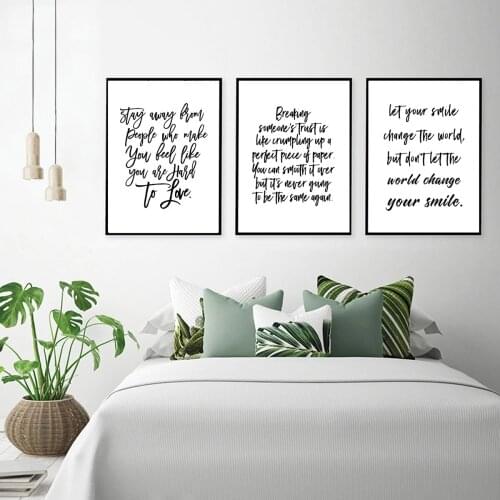 Inspirational Modern English Sentences Motivational Quote Poster Canvas Print Painting Wall Art Living Room Home Decoration