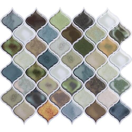 Waterproof gel 3d bathroom faux wall ceramic tile stickers silk-screen printing wallpapers