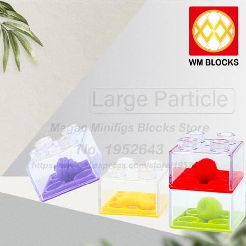 WM Blocks 10pcs/lot 2*2 Large Particle Transparent Fruit High Brick Kawaii Accessories Building Blocks Creative Toy For Children