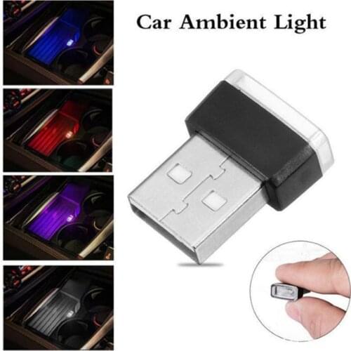 1PC Mini USB 7 Colors Optional LED Car Interior Jewelry Neon Lights Decorative Atmosphere Lamp