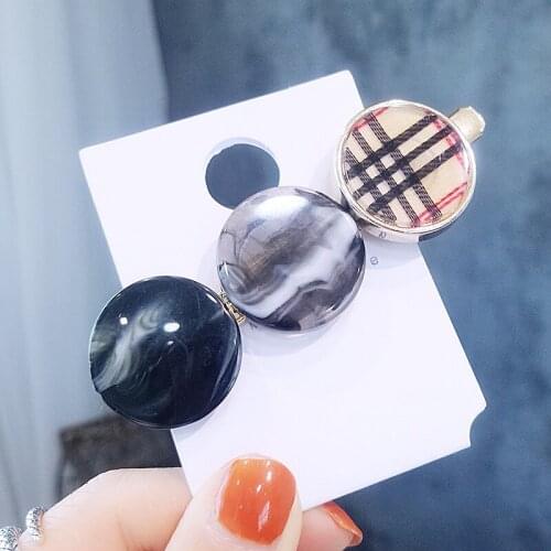 1PC Pearls Acetate Geometric Hair Clips For Women Girls Round Square Printed Headband Sweet Hairpins Barrettes Hair Accessories