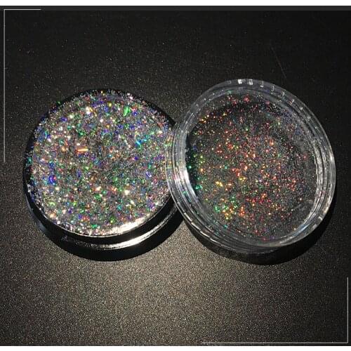 10PCS Galaxy Holo Flakes 0.2g/box Laser Bling Rainbow Flecks Chrome Magic Effect Irregular Nail Art Glitter Powders