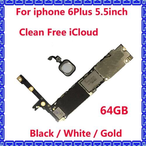 64GB 100% original for iphone 6Plus motherboard with / without touch ID Unlocked mainboard with chips for iphone 6 Plus