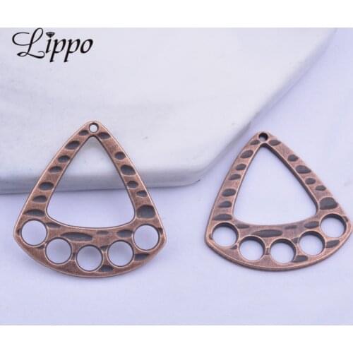 12pcs Antique copper Triangle Connector Alloy Cats Footprints Shape Connectors Component DIY Tassel Earrings Pendant D