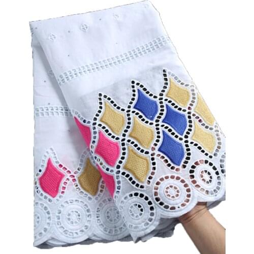Zhenguiru 2021 Swiss Voile Fabric 100% Cotton African Lace Fabric Beautiful Nigerian Fabric For Women Wedding Party Dress A2258