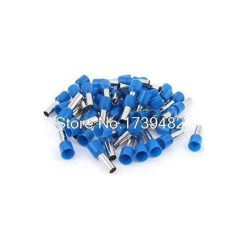 50 Pcs Pre Insulated Bootlace Ferrule Cord End Terminal Blue E10-12 8AWG 10mm2