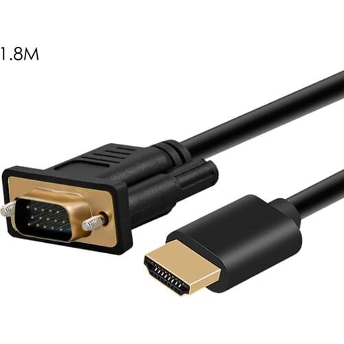 HD 1080P HDMI-compatible Male to VGA Adapter Male Converter Cable Digital Analog for Tablet laptop PC TV PS4 TV box Support HDCP