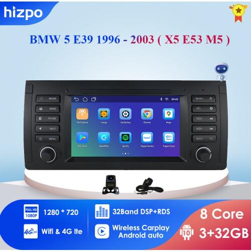 7" Android 10.0 Car Multimedia Player For BMW E39 E53 M5 1995-2003 Radio Stereo Navigation Bluetooth GPS SWC Wifi DVR AHD Camera