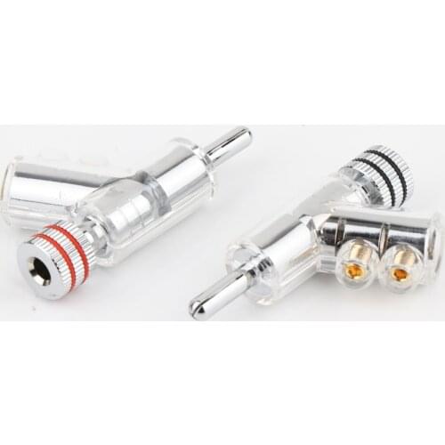 BA1403R Hi-End Rhodium Plated Lock Black&Red Speaker Cable Banana Plug Connector