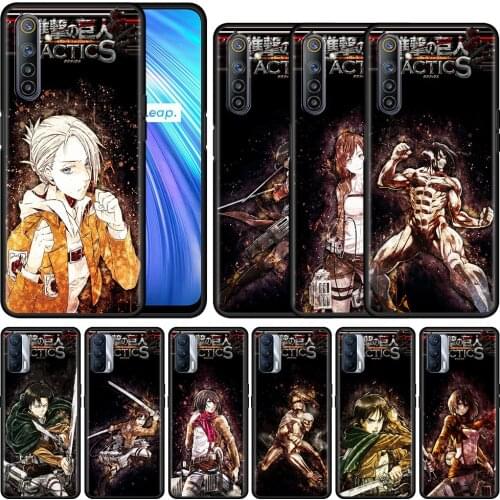 CellPhone Case For Realme 8 C21 6 7 Pro C3 XT GT Neo C15 C11 C12 5 7i X50 X7 Black Silicone Fundas Capa Attack On Titan