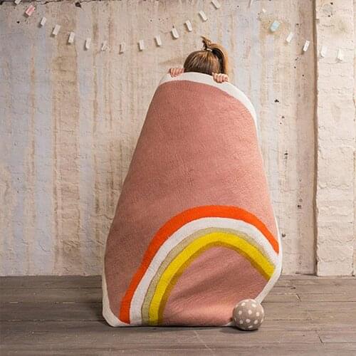 Baby Play Mat Crawling Carpet Kids Room Floor Rug Round Rainbow Printed Game Pad Playmat Children Bedroom Nursery Decoration