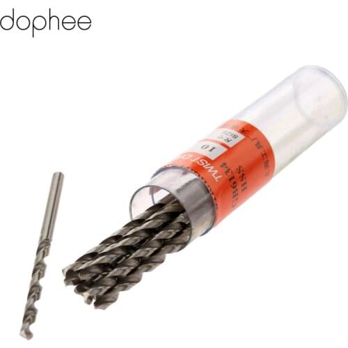 Dophee 2.3-2.6MM Twist Drill Bits HSS High Speed Steel Drill Bit Set Micro Straight Shank Wood Tools for Electric Drills 10PCS