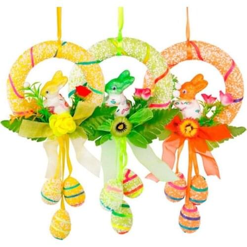 Hot Sale Cute Rabbit Hanging Ornament for Easter Decoration Happy Easter Egg Baskets Party Decor Bunny Kids Gifts