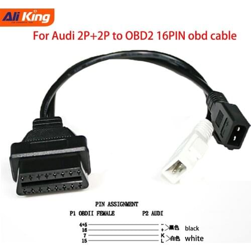VAG Cable For Au-di 2P+2P 2x2 to 16Pin Female OBDII Connector for Sko-da for V W 2x2 OBD1 to OBD2 Diagnostic Cable