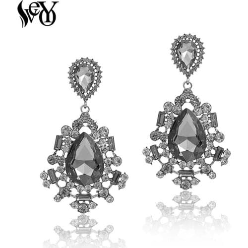 VEYO Classic Water Drop Earrings Long Crystal Earrings For Women High Quality Brincos Pendientes