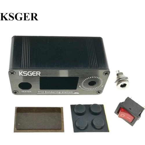 KSGER T12 STM32 OLED MINI Soldering Iron Station Stand DIY Kits Electric Controller Welding Tools Cleaner Mini Alloy Case
