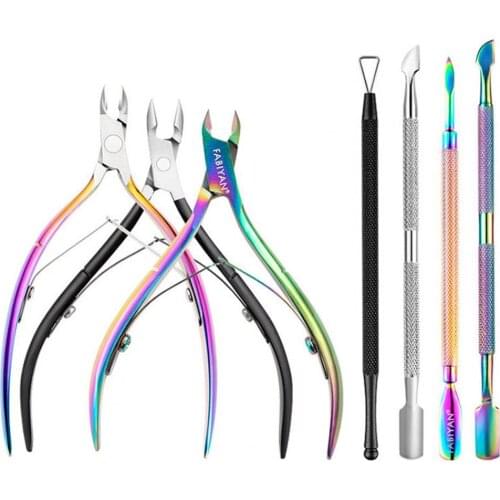 Slip-resistant Stainless Steel Professional Cuticle Remover Pusher Nipper Cutter Clipper Pedicure Manicure Tools