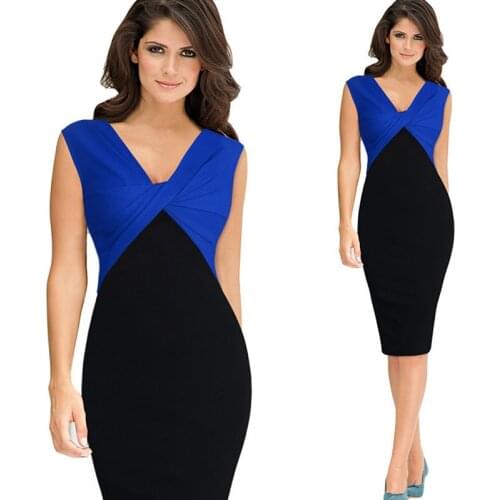 Summer Womens Dress Vestido Short Sleeve Slim Bodycon Dress Tunic V Neck Casual Pencil Dresses