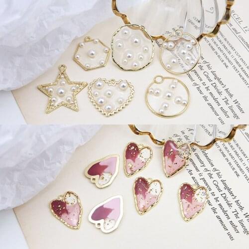 Min order 20pcs/lot beads core stars/heart/round/hexagon shape alloy floating locket enamel charms diy jewelry earring accessory