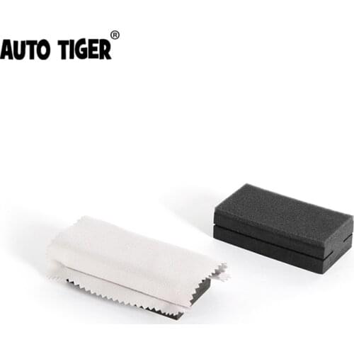 AUTO TIGER Black Nano-Ceramic Open Edge Car Coating Sponge Car Waxing Applicator Used for car paint maintenance details