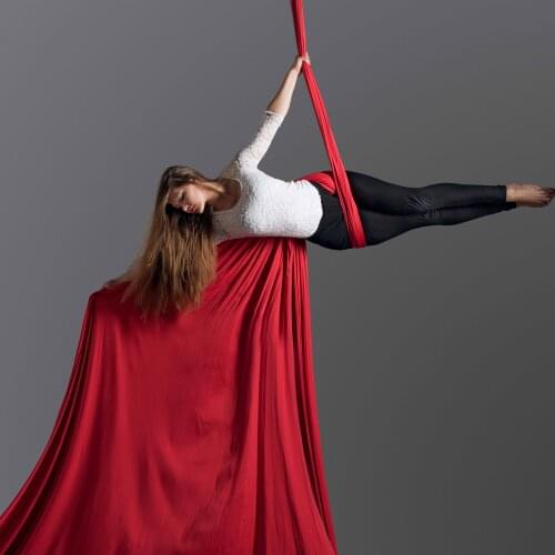 Pure Color 14meters Yoga Aerial Silks set Low Stretch Hammock trapeze inversion fly Including yoga accessories