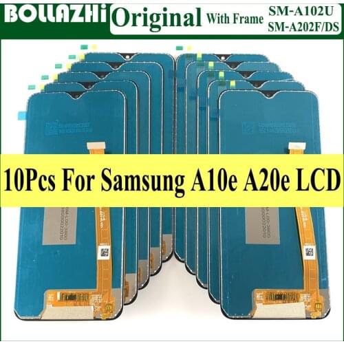 Wholesale 10 Piece For Samsung Galaxy A10e A102U LCD Touch Screen Digitizer Assembly For Samsung A20E LCD Display A202F Frame