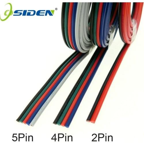 OSIDEN 200M 2pin wire 4Pin 5pin Extension wire,22 awg wire, RGB+White Wire Connector Cable For 3528 5050 RGB RGBW LED Strip