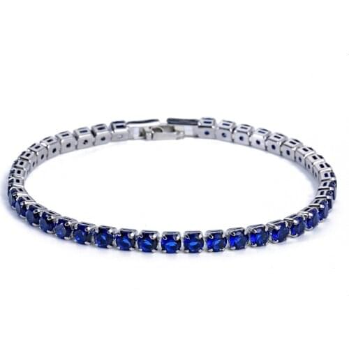 Luxury 4mm Cubic Zirconia Tennis Bracelets Iced Out Chain Crystal Wedding Bracelet For Women Men Gold Bracelet Jewelry