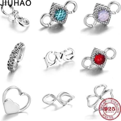 Lucky Clover shape 925 Sterling Silver beads Fit fine Unisex X Rubber Bracelet Bangle For Women Men Top quality beads