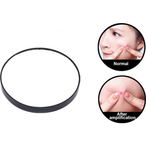 5X 10X 15X Makeup Mirror Home Suction Cup Car Space Saving Bathroom Mini Portable Single Sided Round Smooth Surface Magnifying