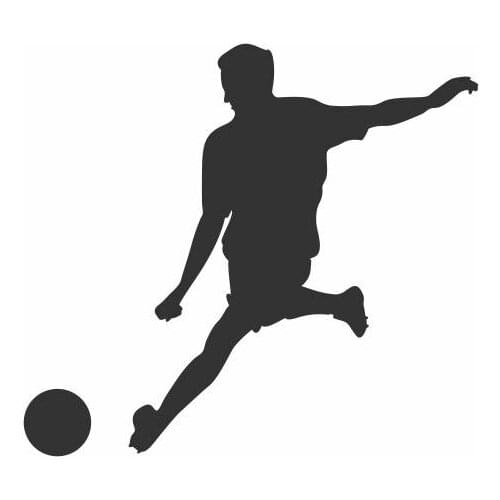 Young Passionate Boy Is Playing Football On The Grass Vinyl Car Decal For Car Knob Decoration FA430