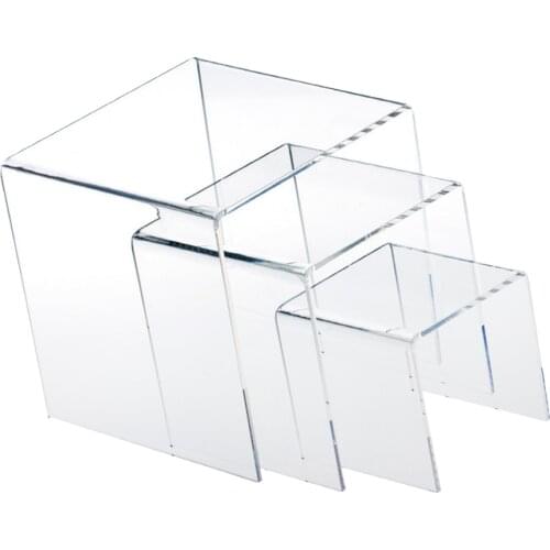 Top Quality (1 Set of 3pcs) Clear Acrylic Display Riser (3", 4", 5") Jewelry Showcase Display