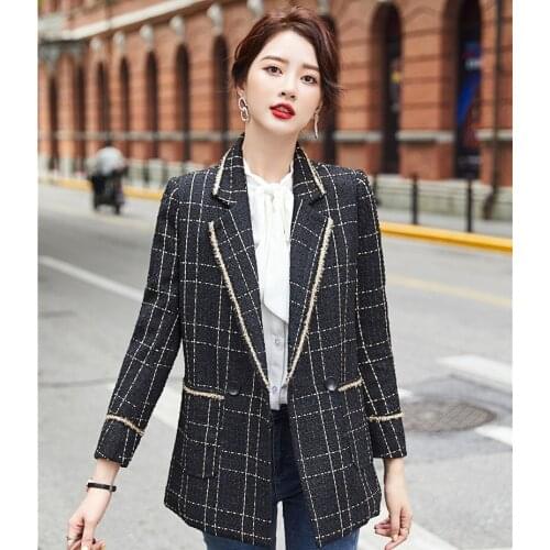 High Quality Fabric Autumn Winter Formal OL Styles Long Sleeve Blazers Jackets Coat Women Business Work Wear Outwear Blaser Tops