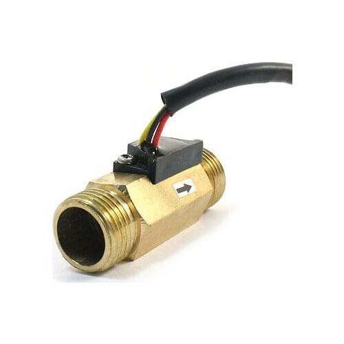 1/2" BSPT Male Port Water Flow Sensor Switch Control Meter Flowmeter 1.5-30L/min Brass