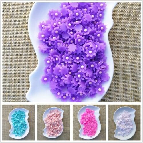 20 Pcs/lot 8 Mm Resin Flower Flatback Cabochons for Fridge Cellphone Magnet Scrapbook DIY Accessories Buttons Jewelry Findings