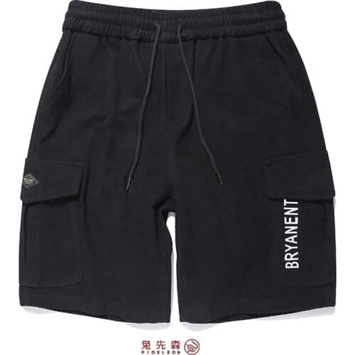 Outdoor 2019 Summer Cargo hiking Camping elastic waist tactical loose Multi pocket trekking overalls short trousers men