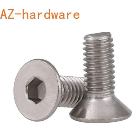 304 Stainless Steel Hex Socket Flat Head Machine Screws Countersunk Head Hexagon Socket Bolt KM DIN7991 M6M8M10M12 10PCS