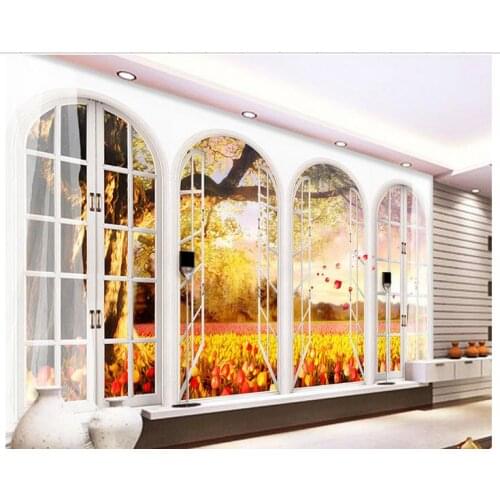 3d customized wallpaper wall 3d wallpaper European-style arches backdrop of trees mural 3d wallpaper photo wallpaper for walls